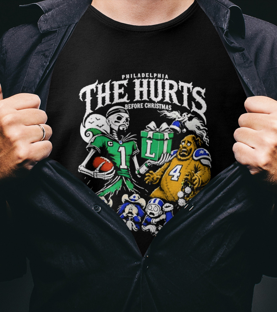 Philadelphia Eagles The Hurts Before Christmas Jalen Hurts Dallas Season Again Tombstone T-Shirt