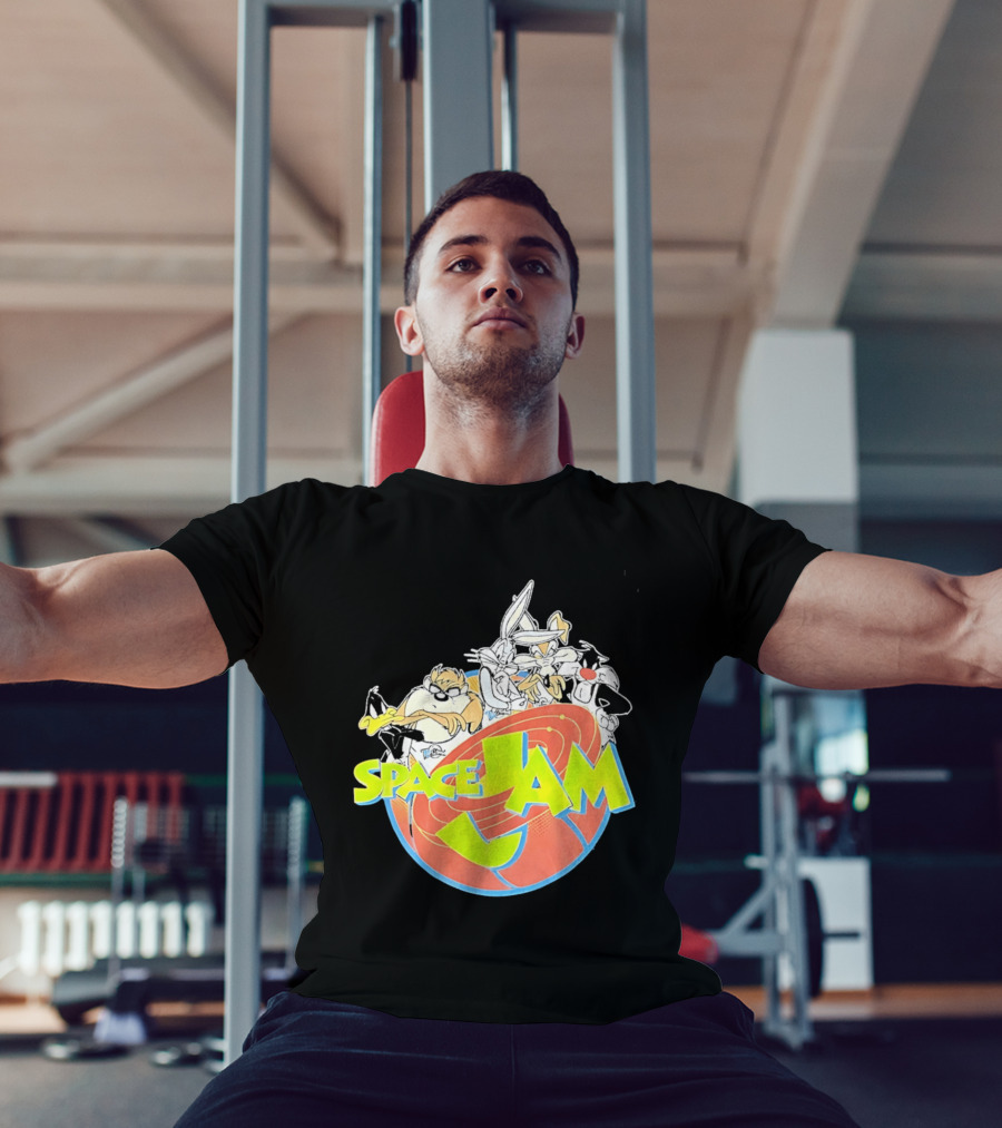 Space Jam Looney Tunes Characters Dynamic Pose T-Shirt