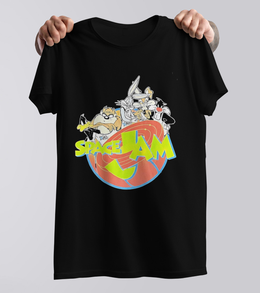 Space Jam Looney Tunes Characters Dynamic Pose T-Shirt