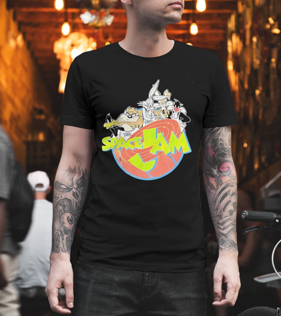 Space Jam Looney Tunes Characters Dynamic Pose T-Shirt