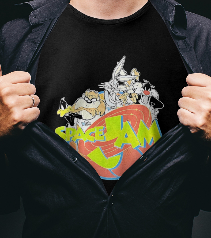 Space Jam Looney Tunes Characters Dynamic Pose T-Shirt