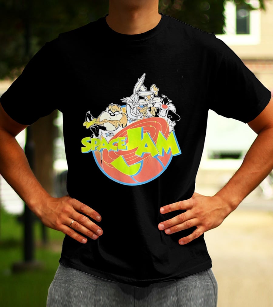 Space Jam Looney Tunes Characters Dynamic Pose T-Shirt