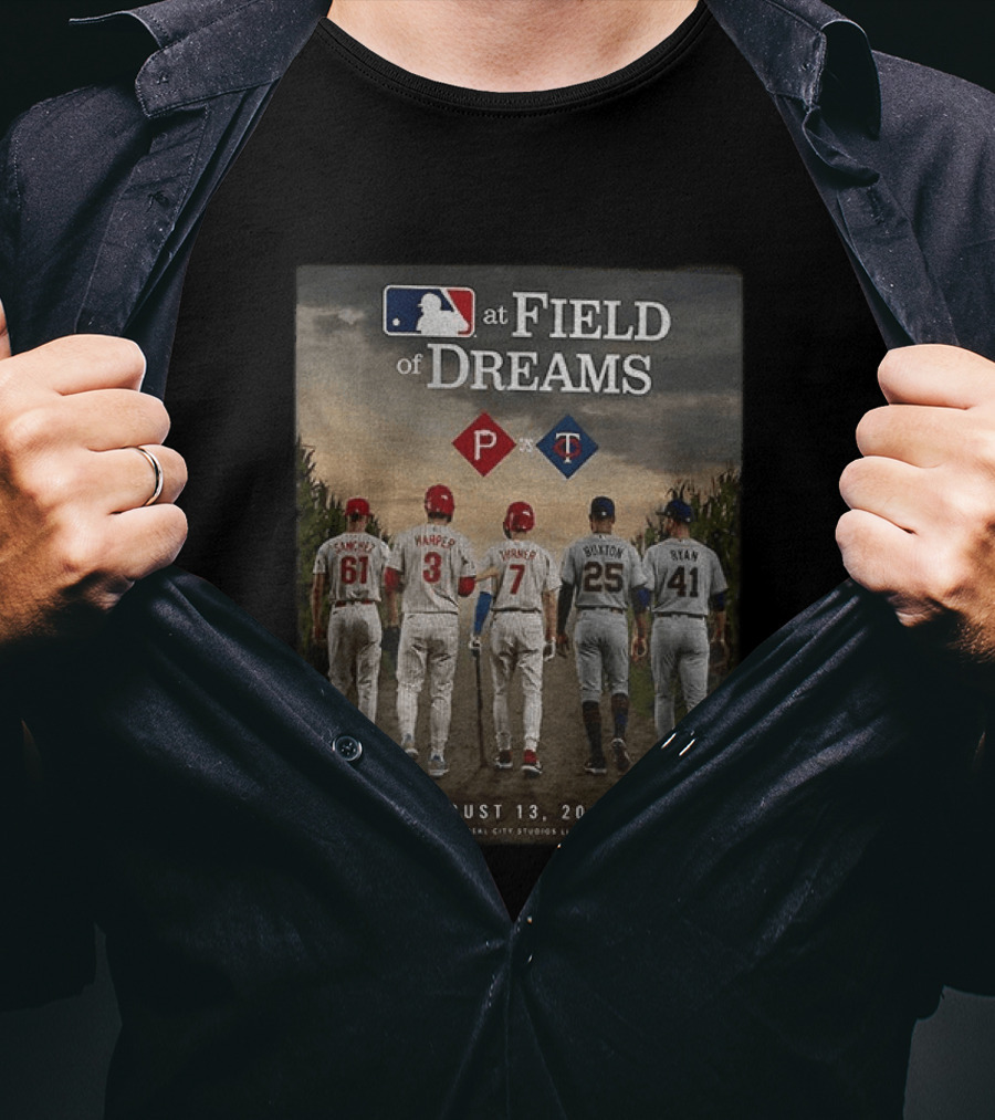 Phillies Vs Twins MLB At Field Of Dreams August 13 2026 T-Shirt