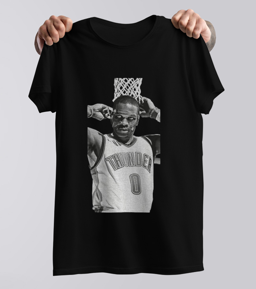 Russell Westbrook Masked OKC Thunder Basketball Legend Iconic Number 0 T-Shirt