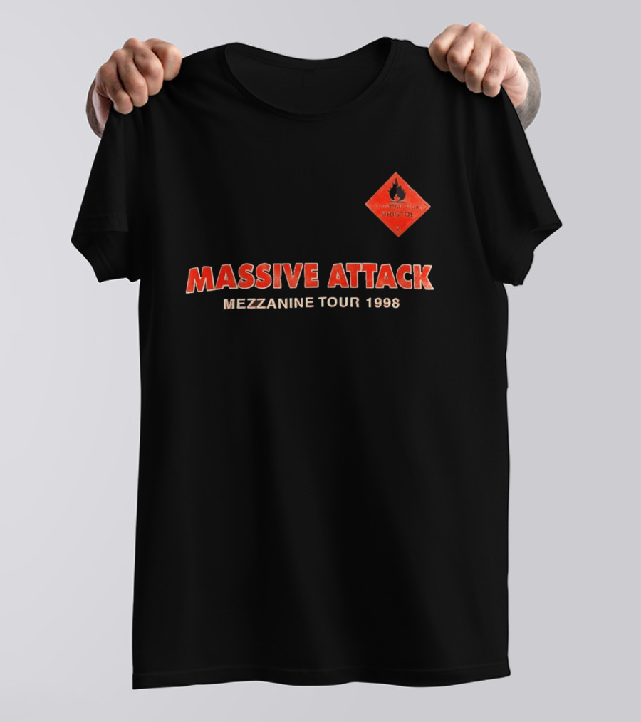 Massive Attack Flammable Gas Bristol Mezzanine Tour 1998 T-Shirt