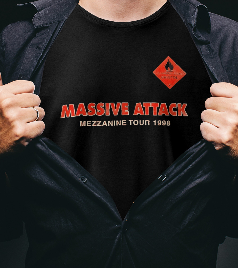 Massive Attack Flammable Gas Bristol Mezzanine Tour 1998 T-Shirt