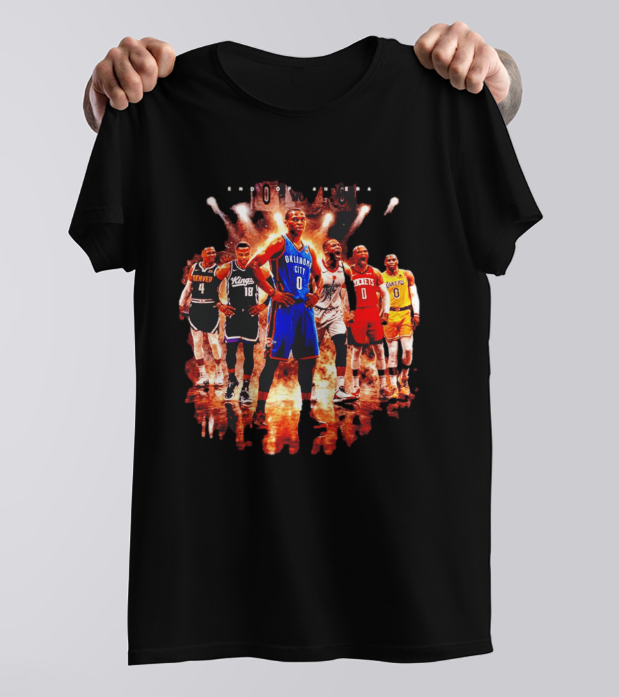 Russell Westbrook Oklahoma City NBA Career Retrospective With Team Jerseys T-Shirt