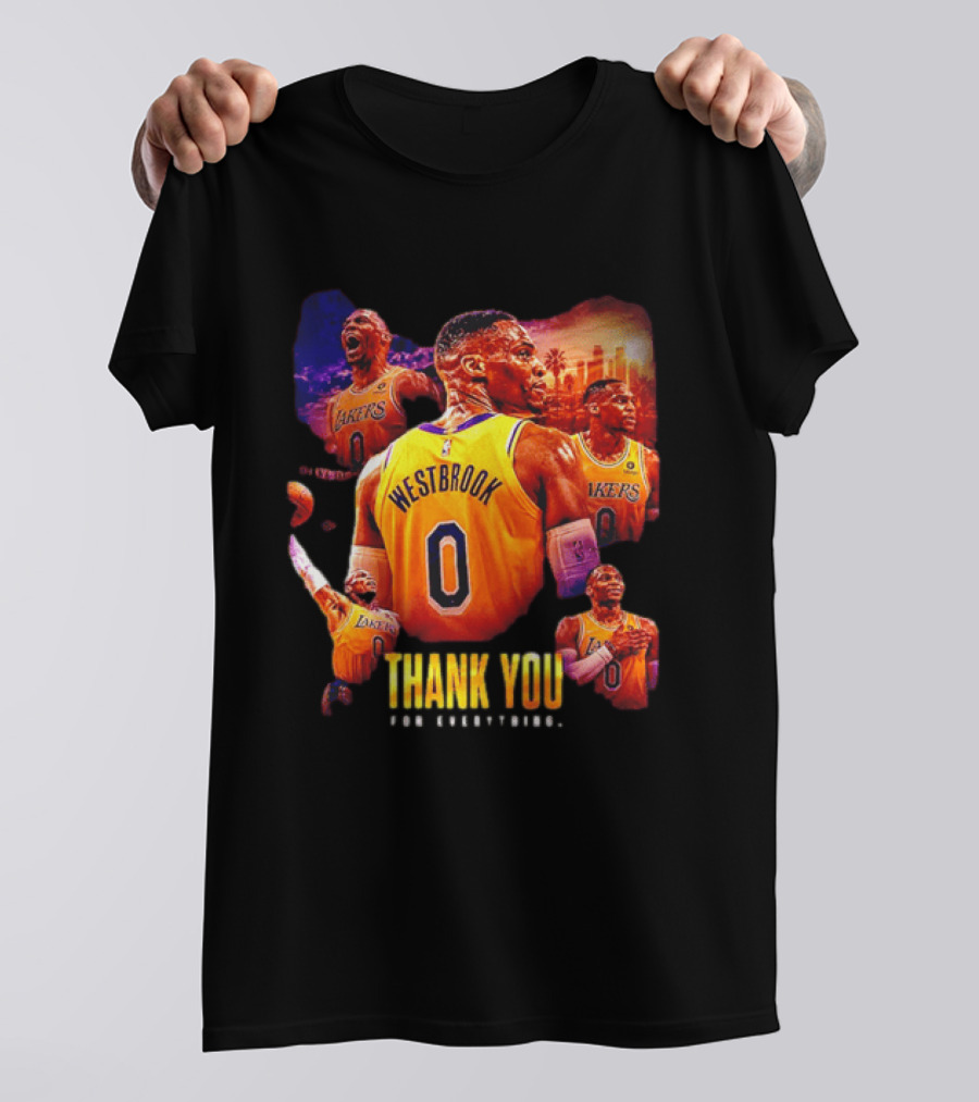 Russell Westbrook Los Angeles Lakers Thank You For Everything T-Shirt
