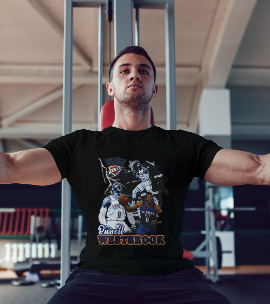 Russell Westbrook OKC Thunder Basketball Legend Collage T-Shirt