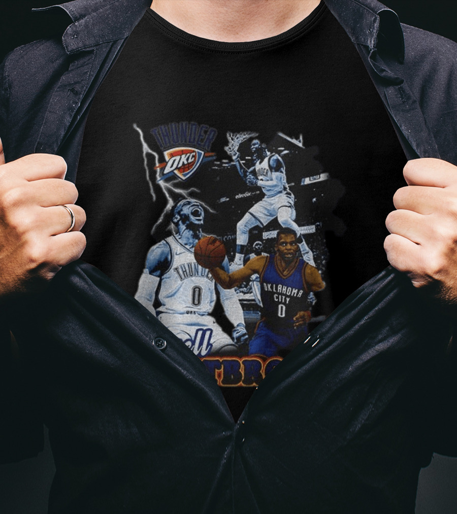 Russell Westbrook OKC Thunder Basketball Legend Collage T-Shirt