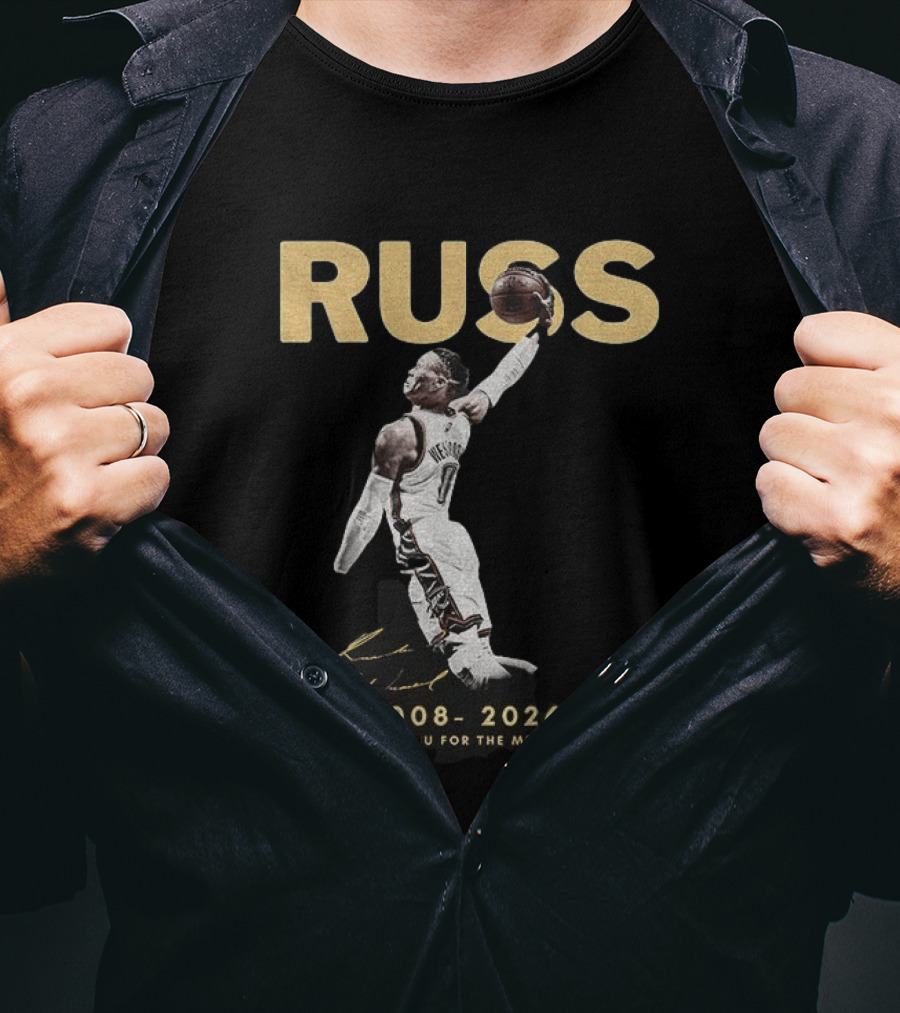 RUSS Russell Westbrook 2008 2026 Thank You For The Memories T-Shirt
