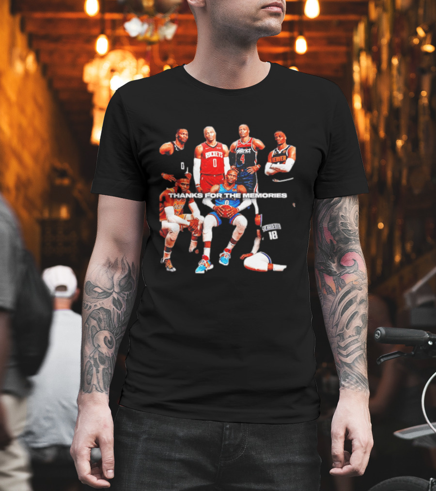 Russell Westbrook Thank You For The Memories OKC Thunder Rockets Wizards Denver T-Shirt