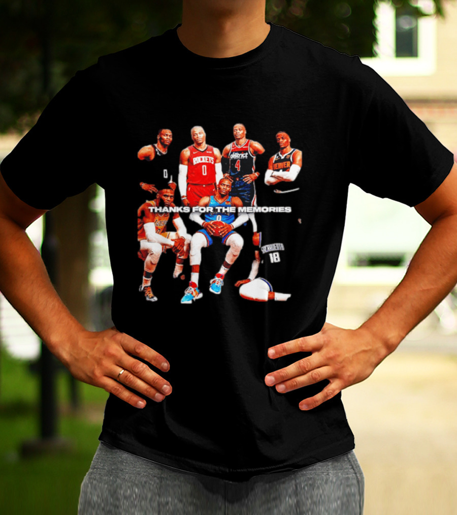 Russell Westbrook Thank You For The Memories OKC Thunder Rockets Wizards Denver T-Shirt