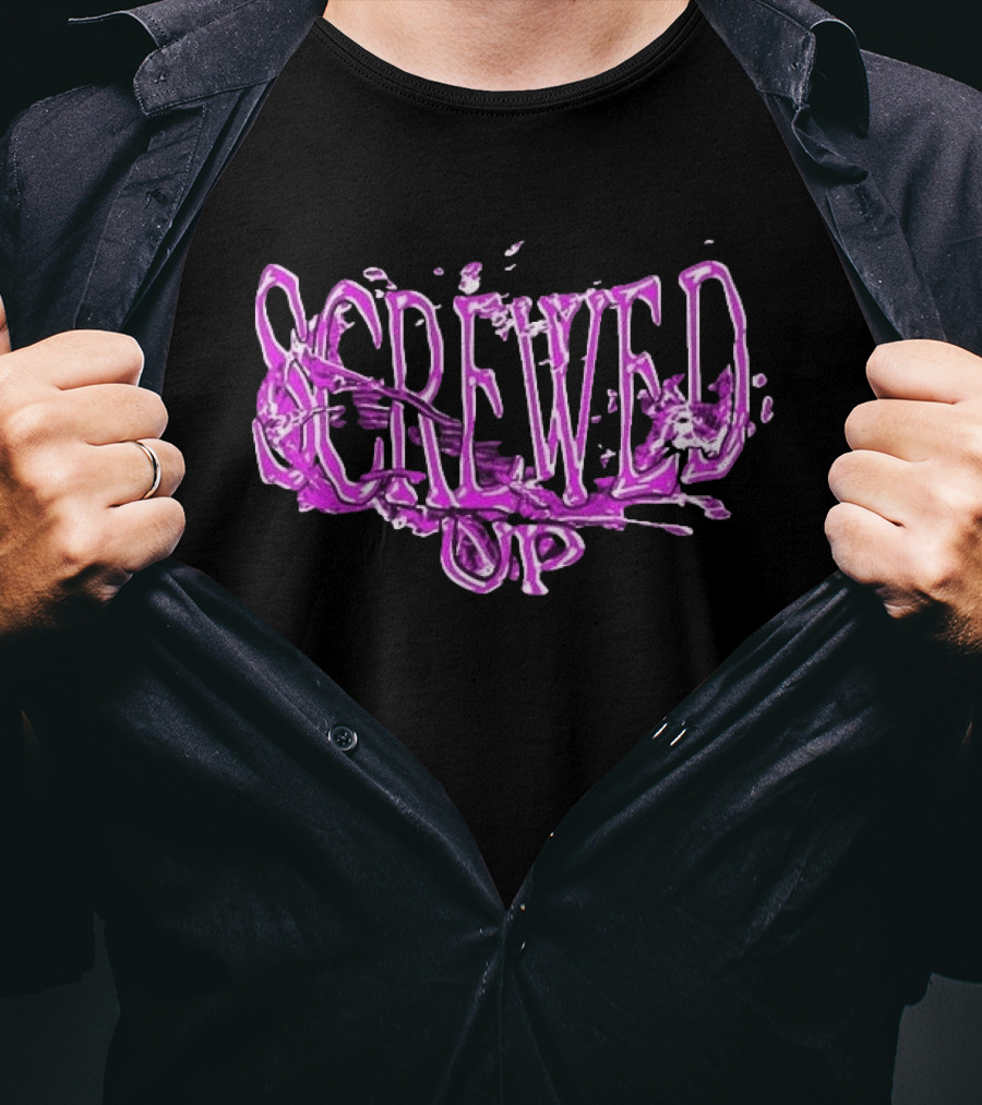 Screwed Up Purp Splash Effect T-Shirt