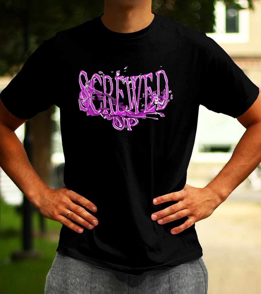 Screwed Up Purp Splash Effect T-Shirt