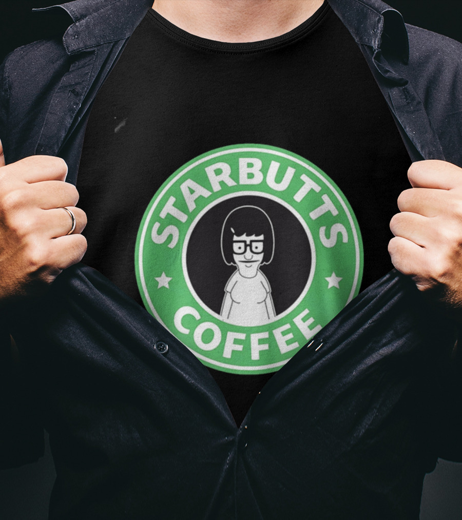 Starbutts Coffee Parody Tina Belcher Green Circular T-Shirt