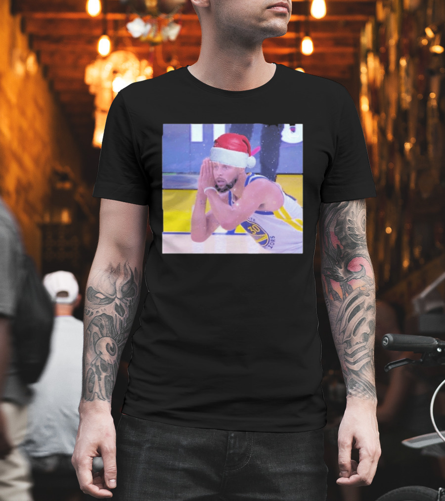 Steph Curry Night Night Xmas 2026 Santa Hat Basketball Fan Holiday T-Shirt