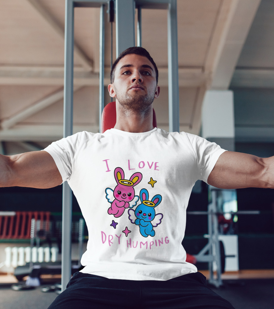 Angel Bunnies I Love Dry Humping Funny Cartoon Characters T-Shirt