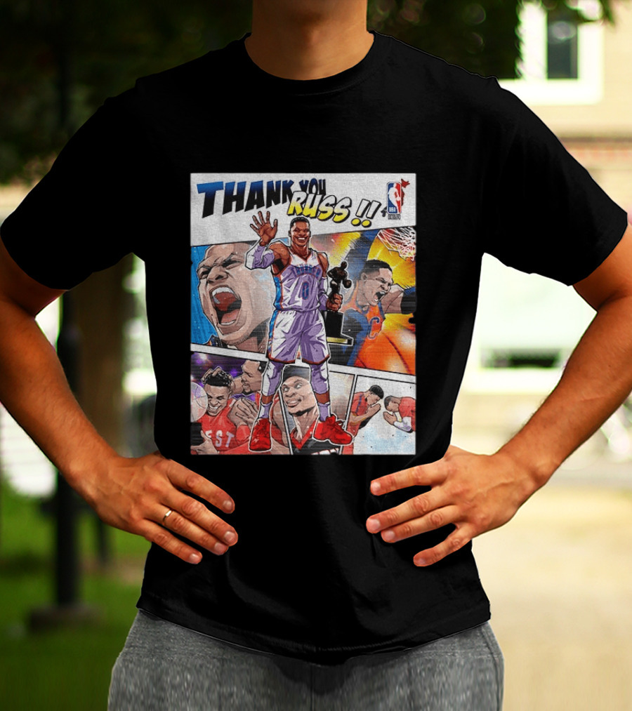 Thank You Russ NBA Tribute Mister Triple Double Legend Iconic Moments T-Shirt