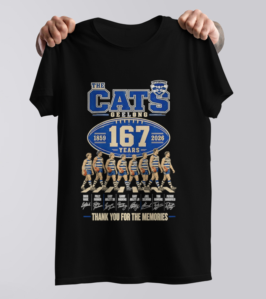 The Cats Geelong 1859 2026 167 Years Thank You For The Memories T-Shirt