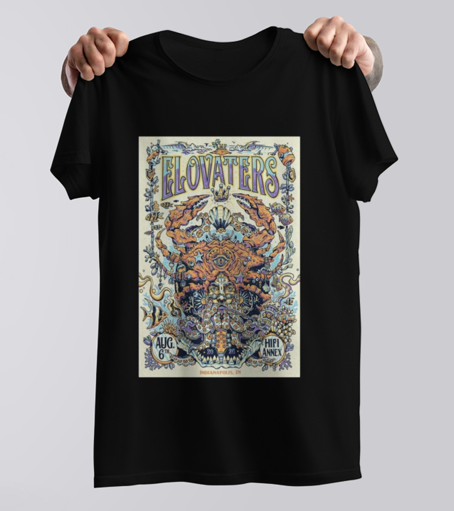 The Elovaters Aug 6 2026 Indianapolis IN Hifi Annex Tour T-Shirt
