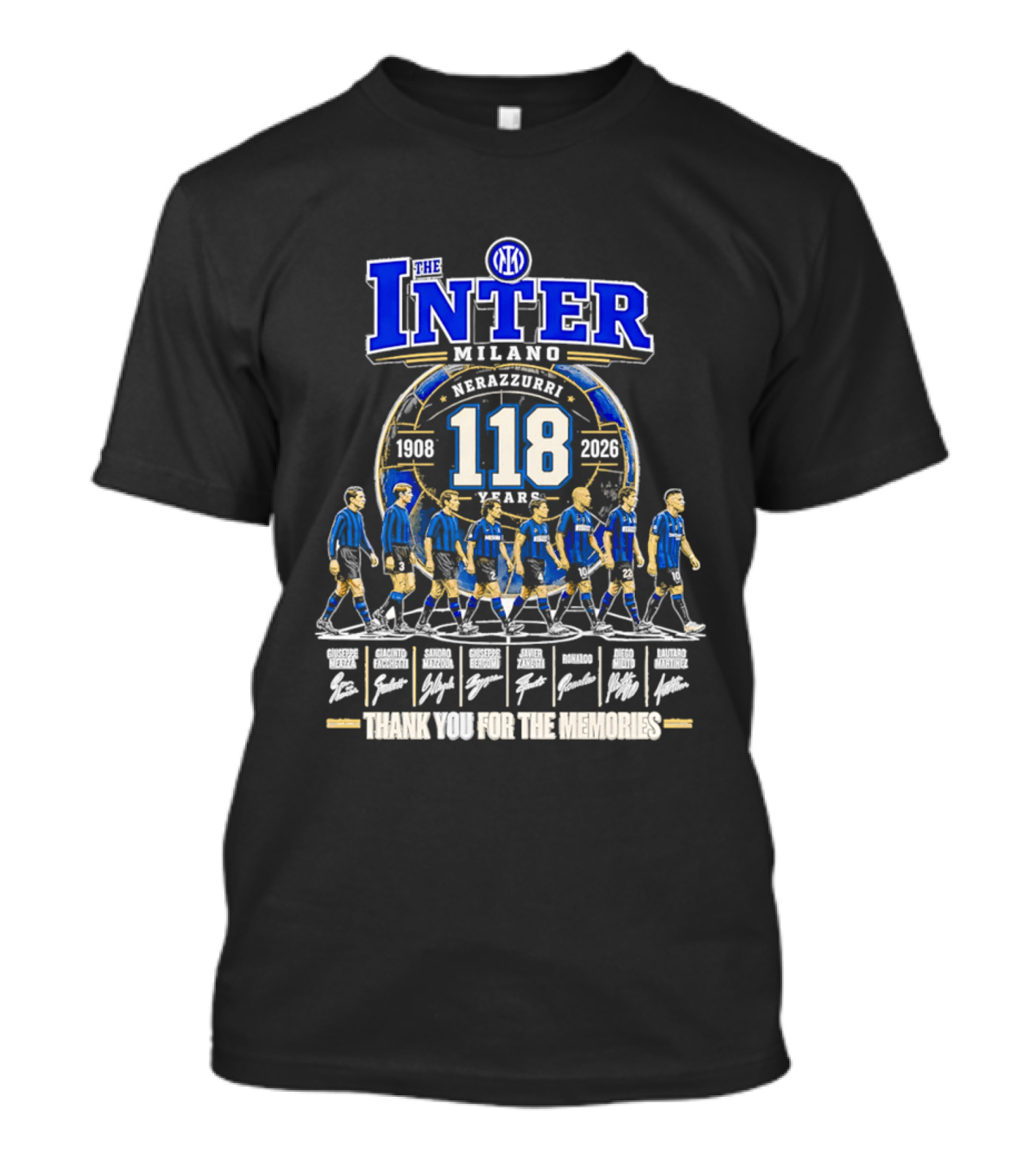 The Inter Milano 118 Years 1908 2026 Nerazzurri Thank You For The Memories T-Shirt