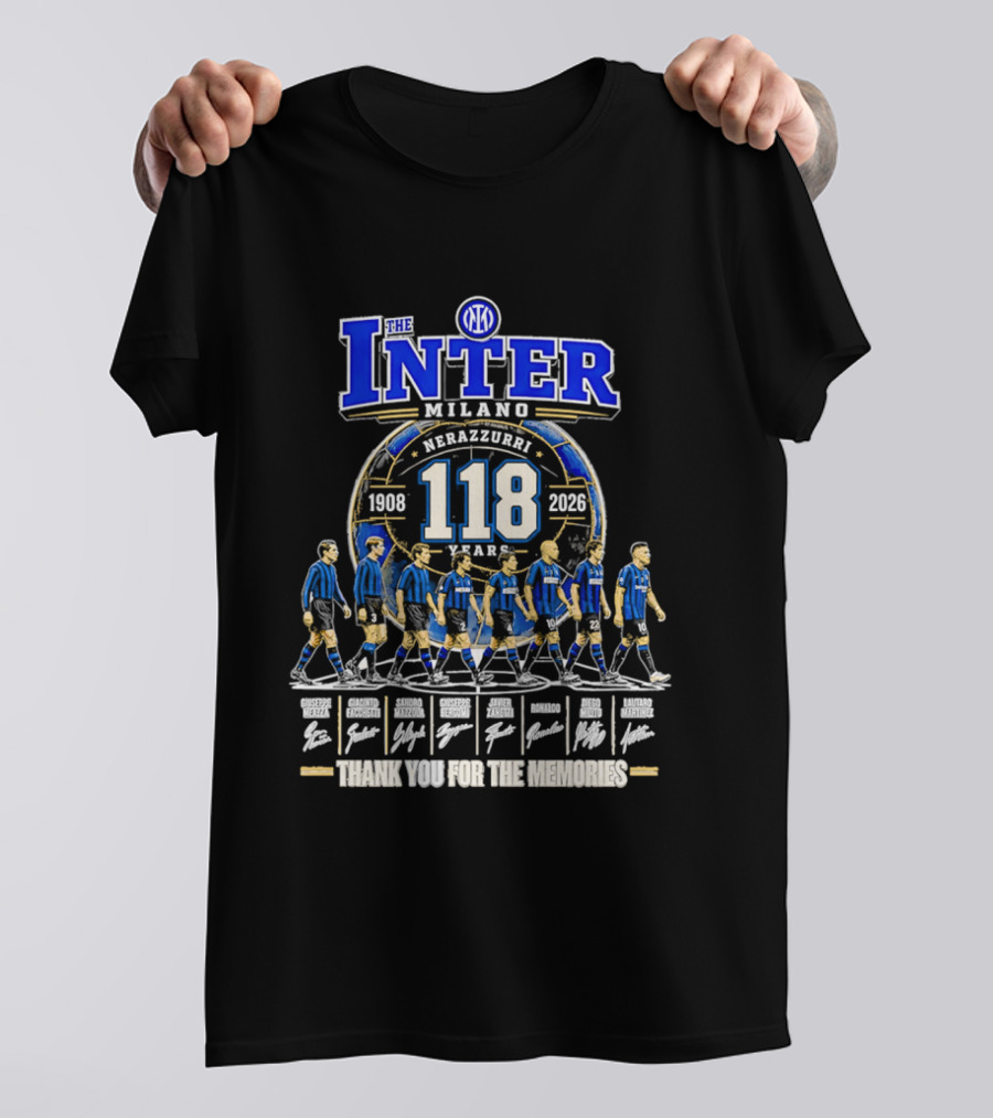 The Inter Milano 118 Years 1908 2026 Nerazzurri Thank You For The Memories T-Shirt