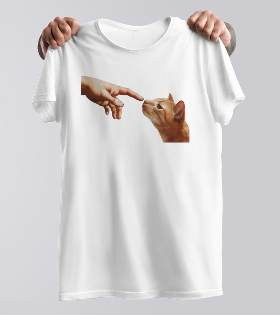 The Creation Of Adam Cat Edition T-Shirt