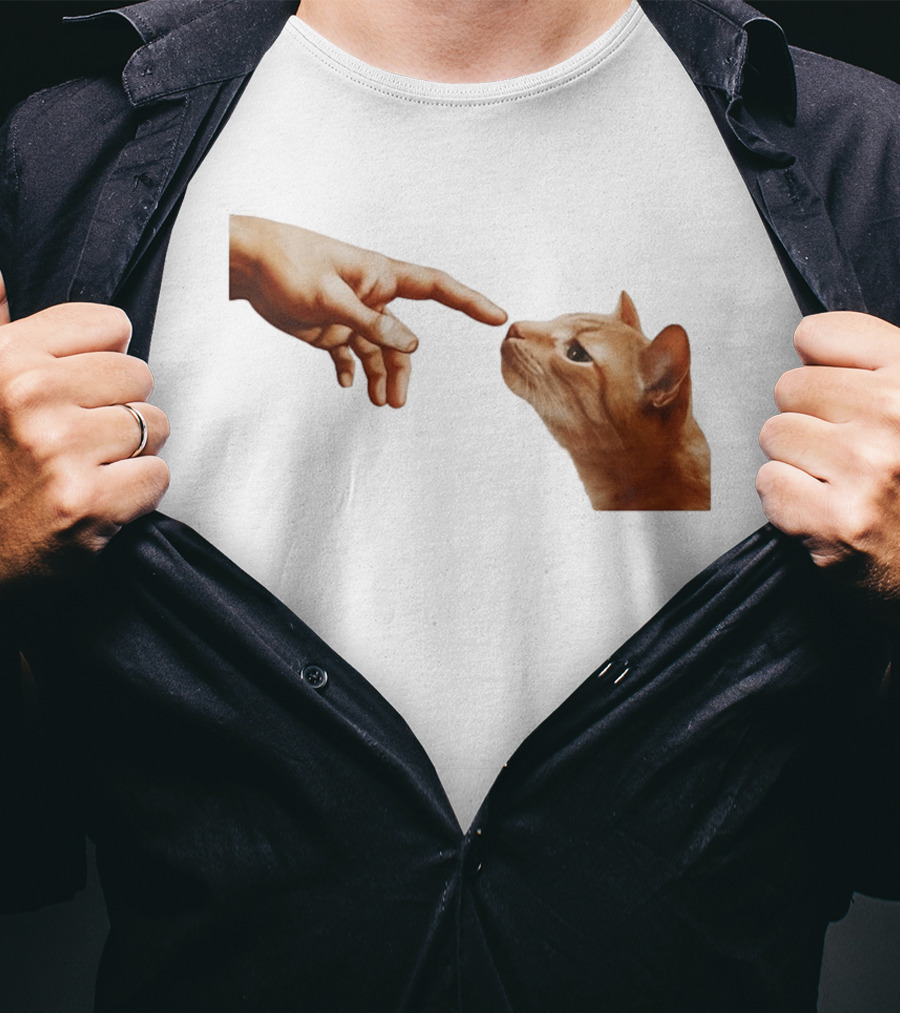 The Creation Of Adam Cat Edition T-Shirt