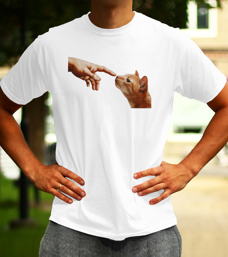 The Creation Of Adam Cat Edition T-Shirt