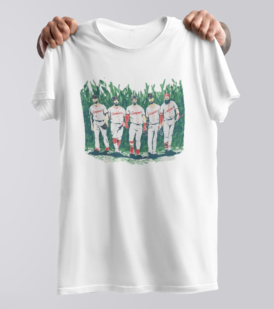 Cleveland Guardians Field Of Dreams Game 2026 Is This Heaven Baseball Players Walking In Cornfield T-Shirt