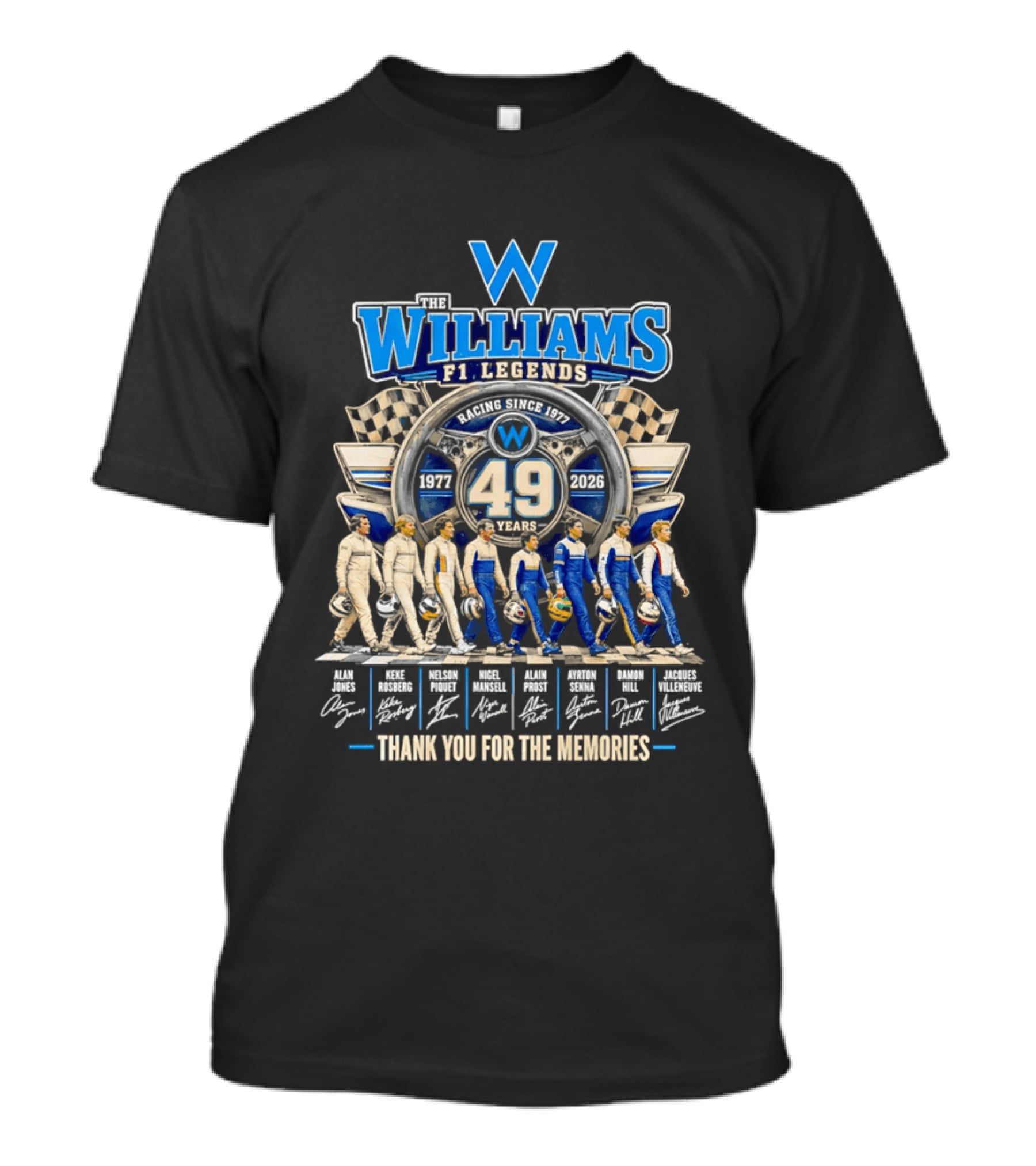 Williams F1 Legends Racing 49 Years 1977 2026 Thank You For The Memories T-Shirt
