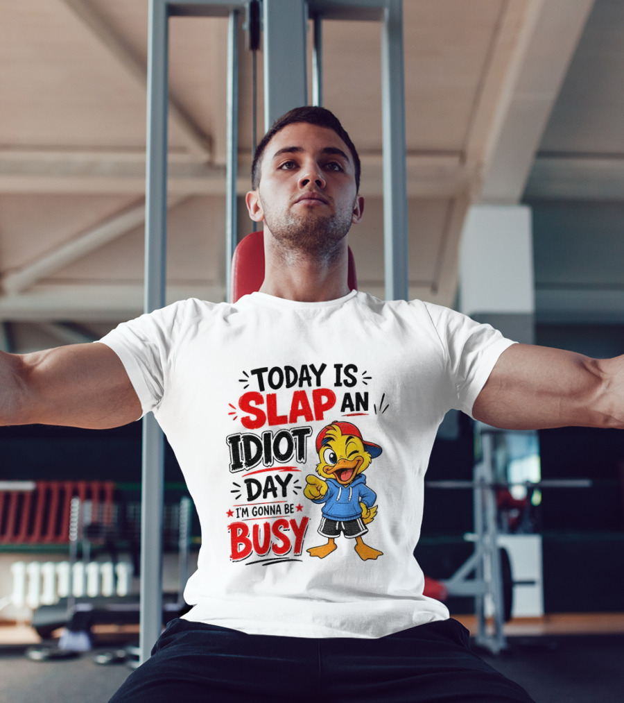 Today Is Slap An Idiot Day Duck I'm Gonna Be Busy T-Shirt
