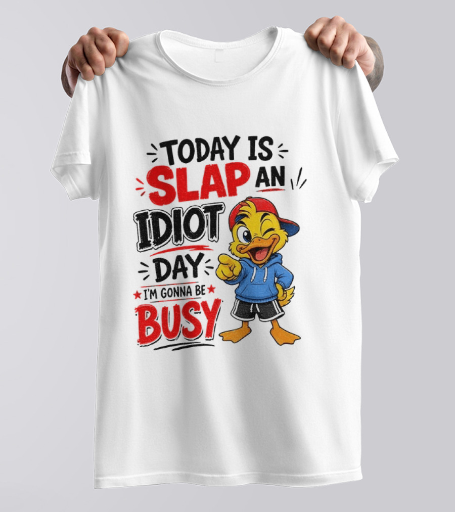 Today Is Slap An Idiot Day Duck I'm Gonna Be Busy T-Shirt