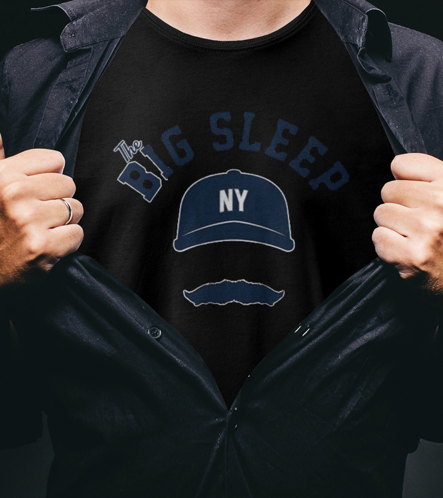 The Big Sleep NY Baseball Cap Moustache T-Shirt