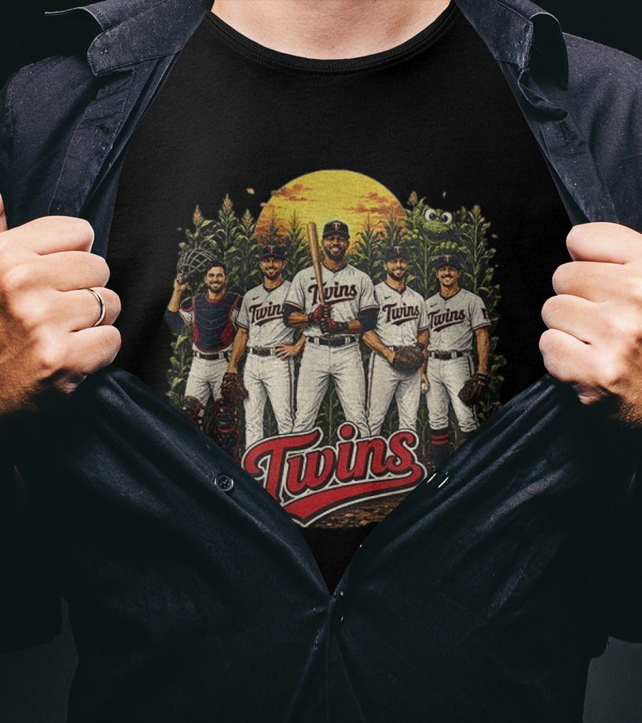 Twins Field Of Dreams Minnesota Twins Game Day Players Cornfield Sunset T-Shirt