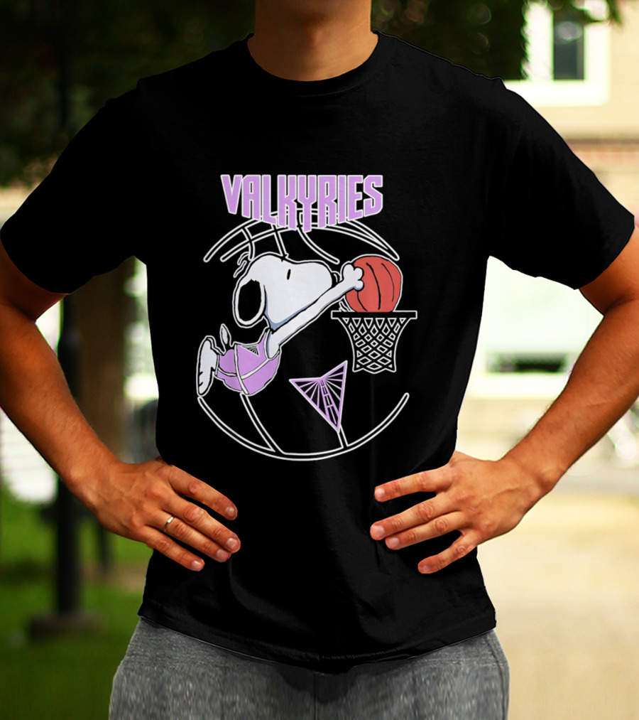 Valkyries Snoopy Basketball Slam Dunk T-Shirt