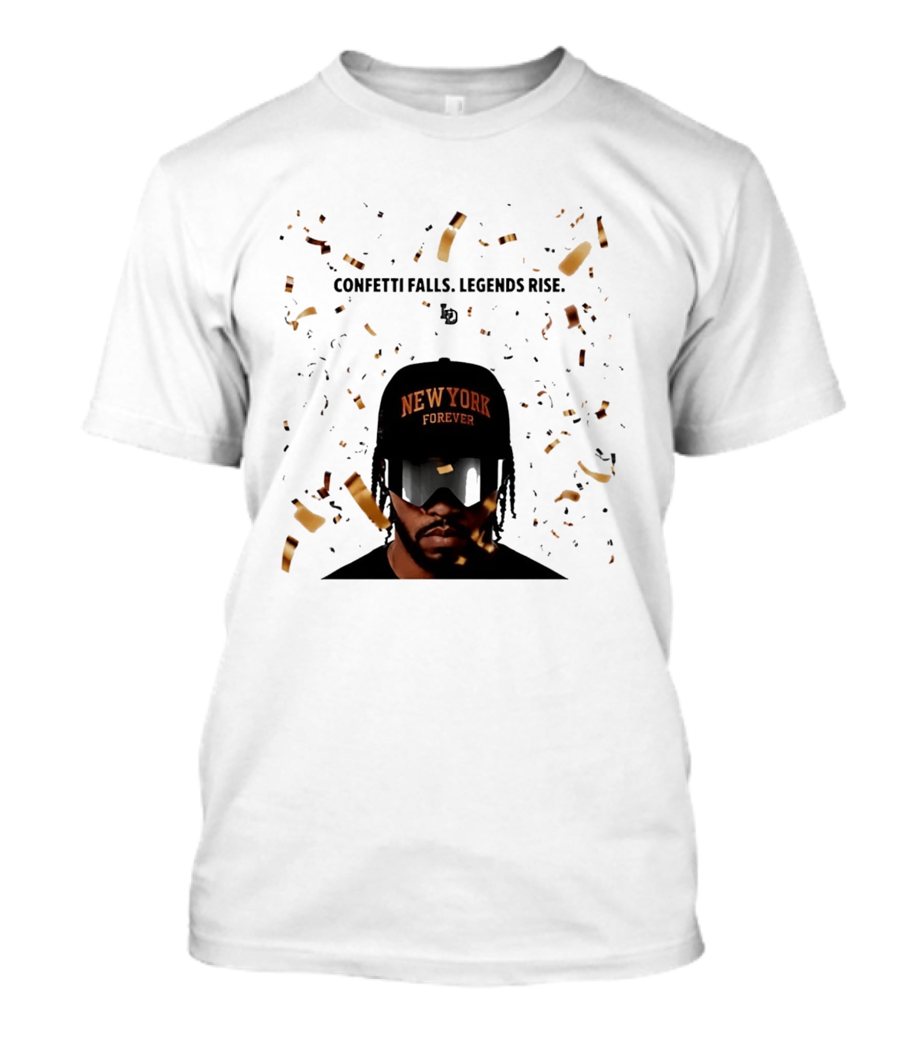 Confetti Falls Legends Rise New York Forever NBA T-Shirt