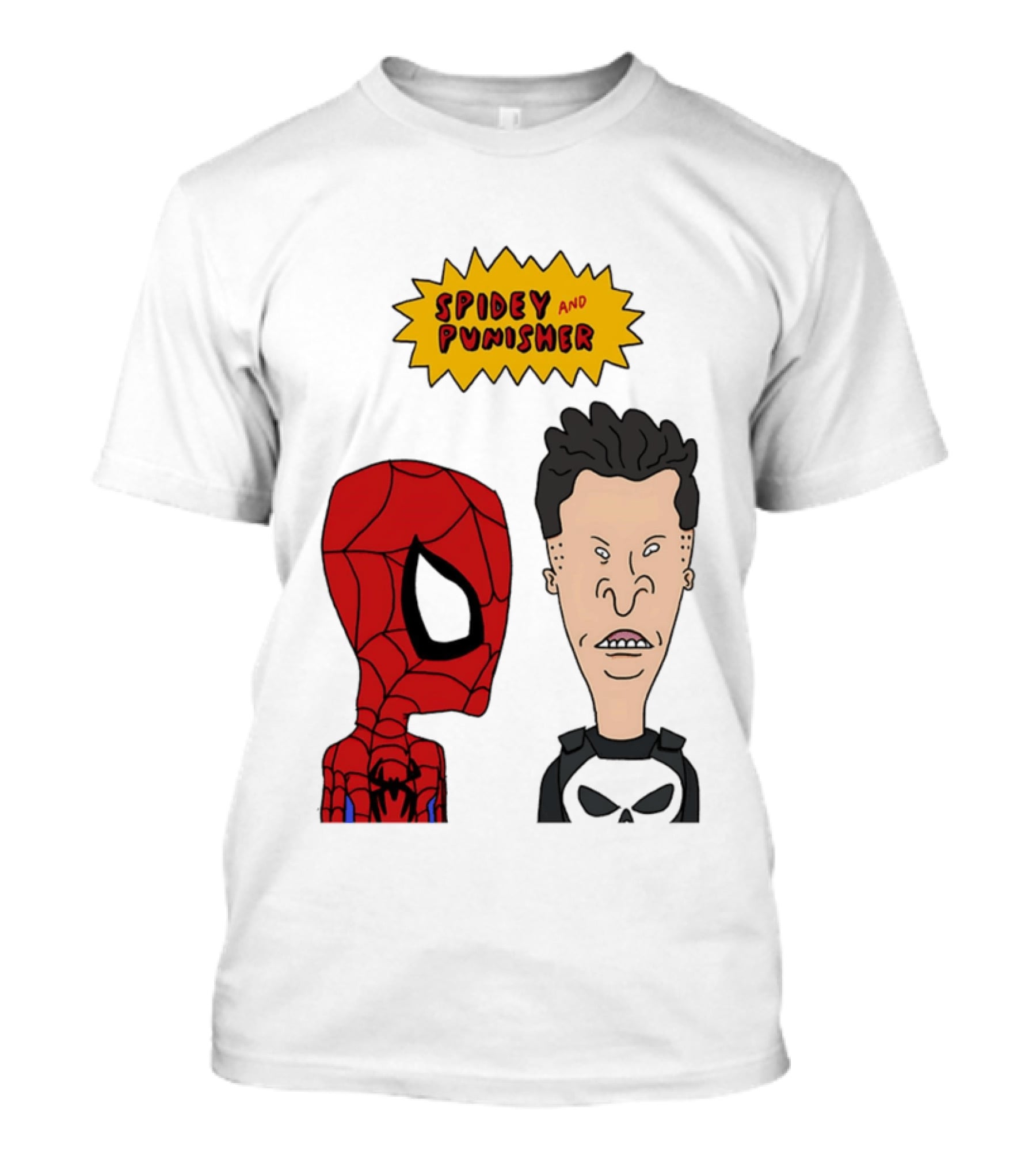 Beavis And Butt Head Spider Man Punisher Parody Marvel Mashup T-Shirt
