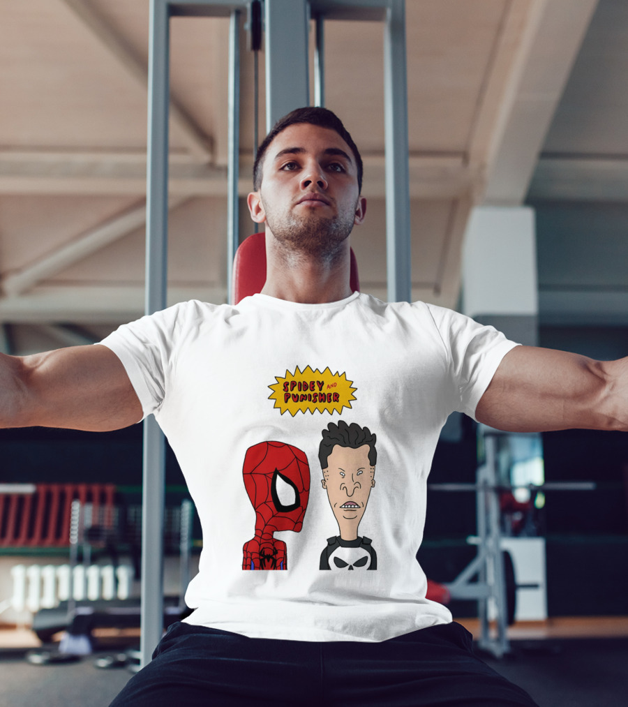 Beavis And Butt Head Spider Man Punisher Parody Marvel Mashup T-Shirt