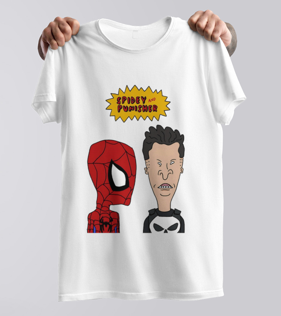 Beavis And Butt Head Spider Man Punisher Parody Marvel Mashup T-Shirt