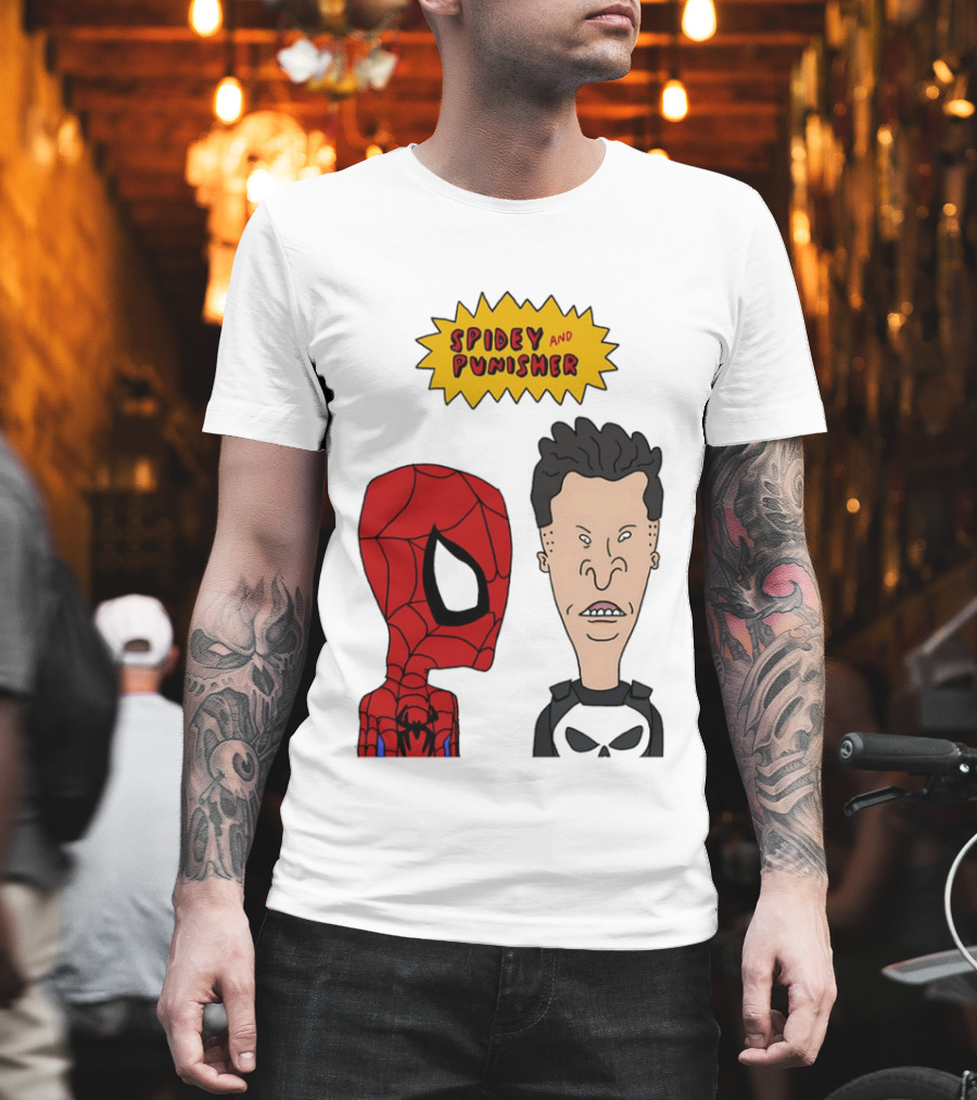 Beavis And Butt Head Spider Man Punisher Parody Marvel Mashup T-Shirt