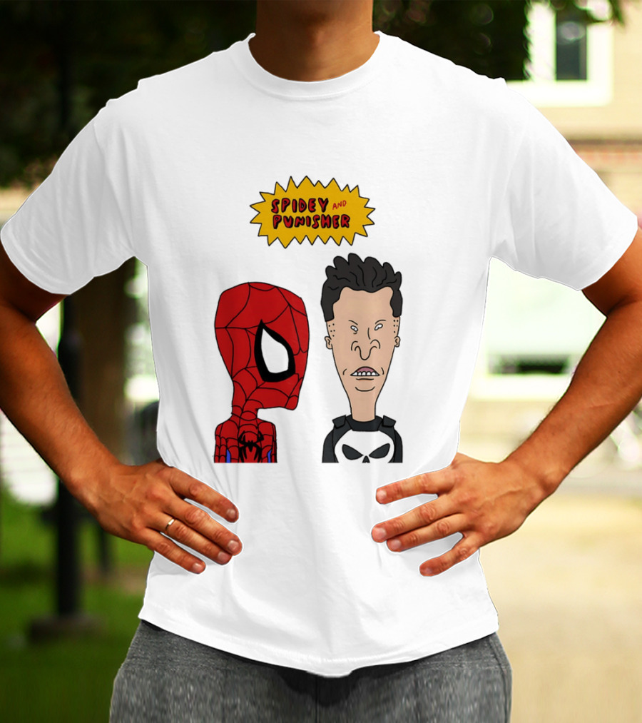 Beavis And Butt Head Spider Man Punisher Parody Marvel Mashup T-Shirt