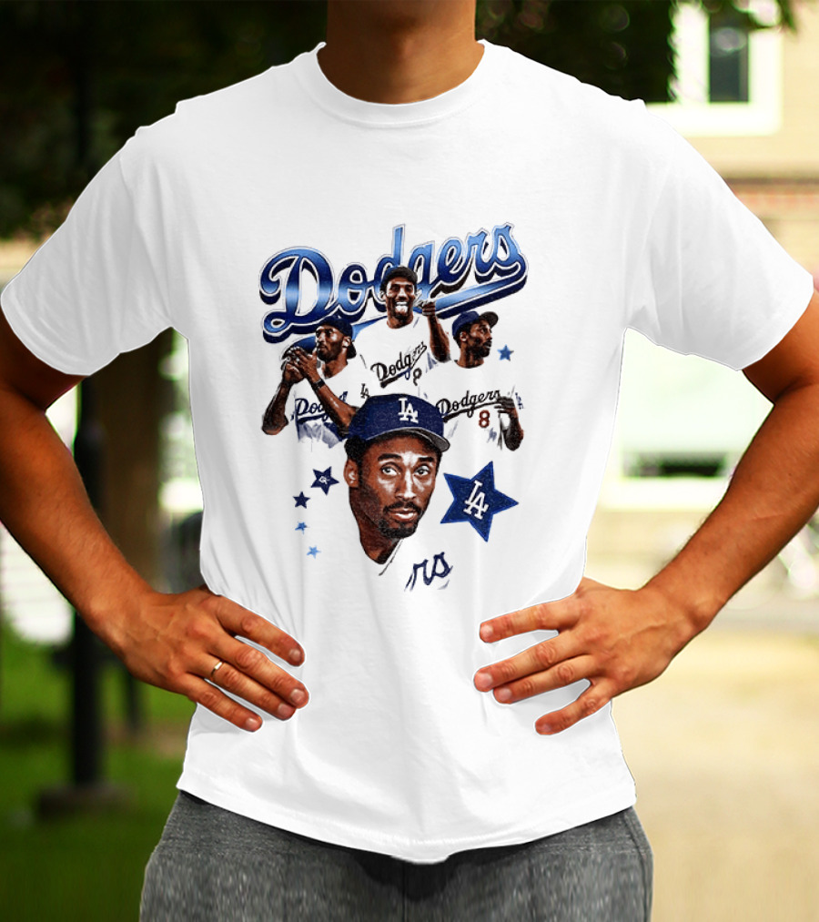 Los Angeles Dodgers Kobe Bryant Tribute Baseball Player Dodgers Jersey White T-Shirt