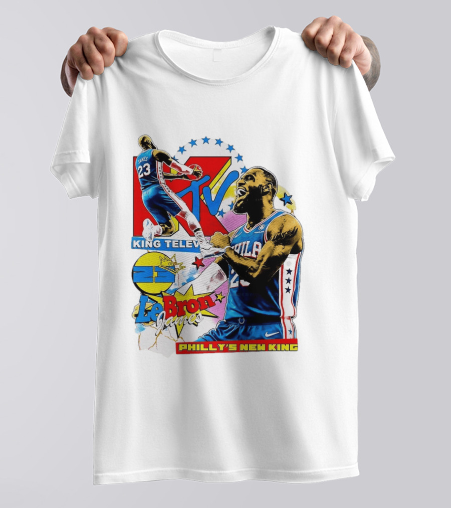 LeBron James MTV King Television Philly's New King Philadelphia 76ers T-Shirt