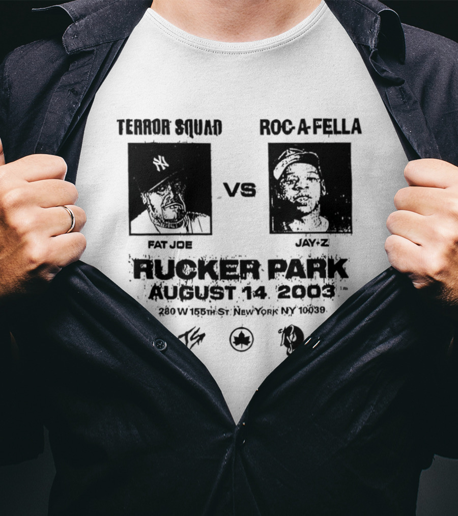 Terror Squad Fat Joe Vs Roc A Fella Jay Z Rucker Park August 30 2003 34th Annual Entertainer's Basketball Classic NYC T-Shirt