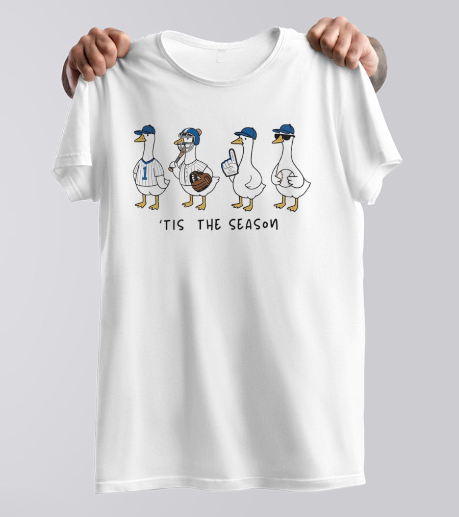 Tis The Season Baseball Geese Go Team Sports Play Ball T-Shirt