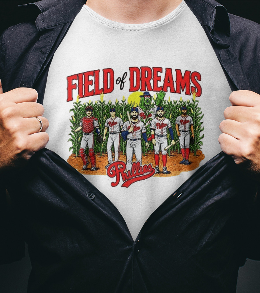 MLB Phillies Field Of Dreams 2026 Dyersville Iowa Cornfield Event T-Shirt