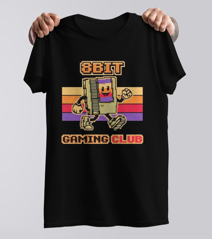 8bit Gaming Club Pixel Cartridge Retro Gamer T-Shirt