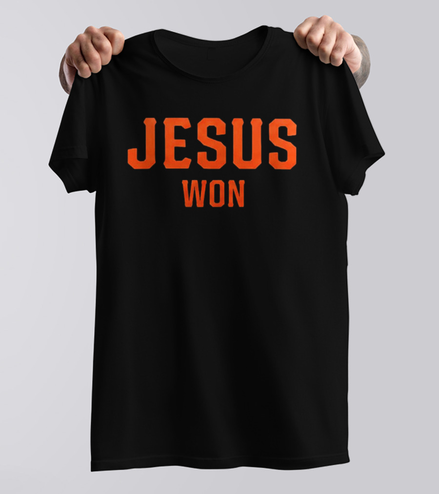 New York Giants 2026 Jesus Won Victory Celebration T-Shirt